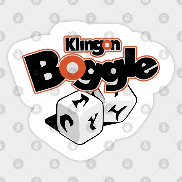 Klingon Boggle Sticker by innercoma@gmail.com